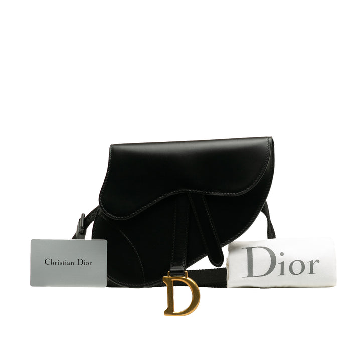 Leather Saddle Belt Bag Black - Gaby Paris