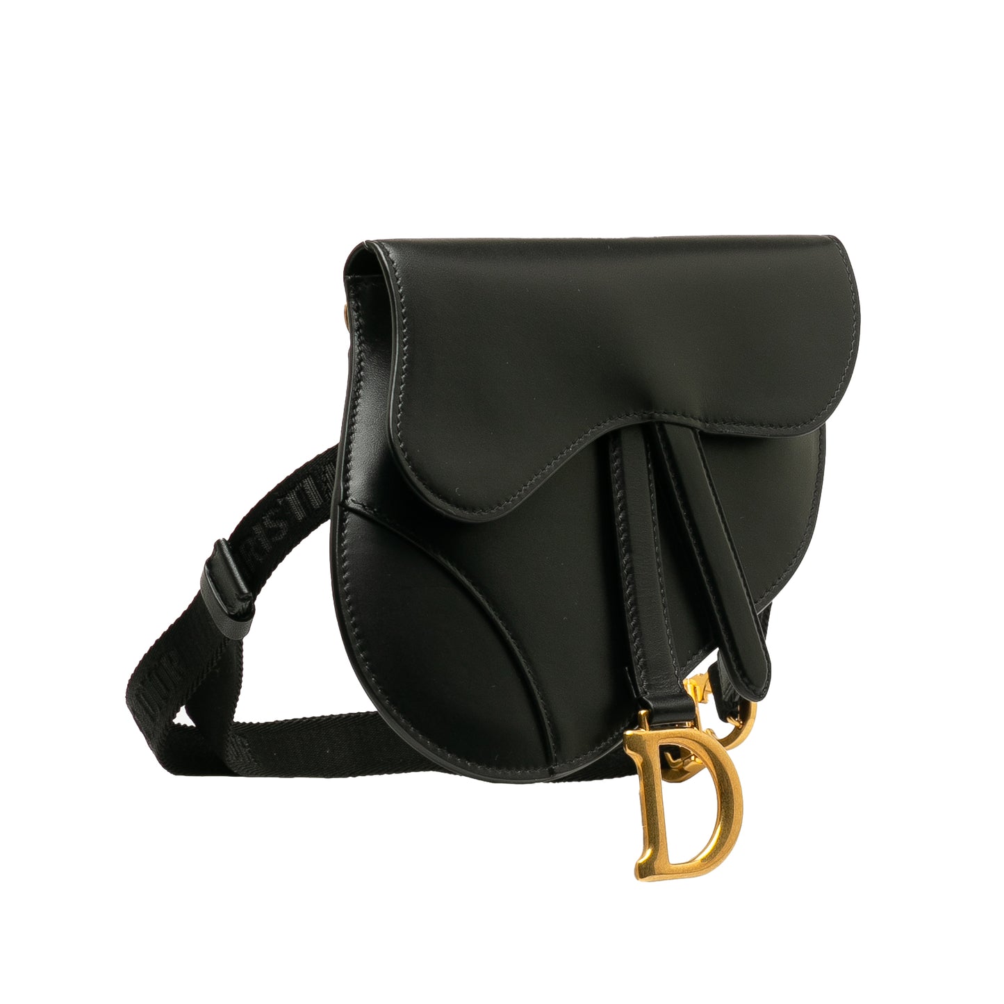 Leather Saddle Belt Bag Black - Gaby Paris