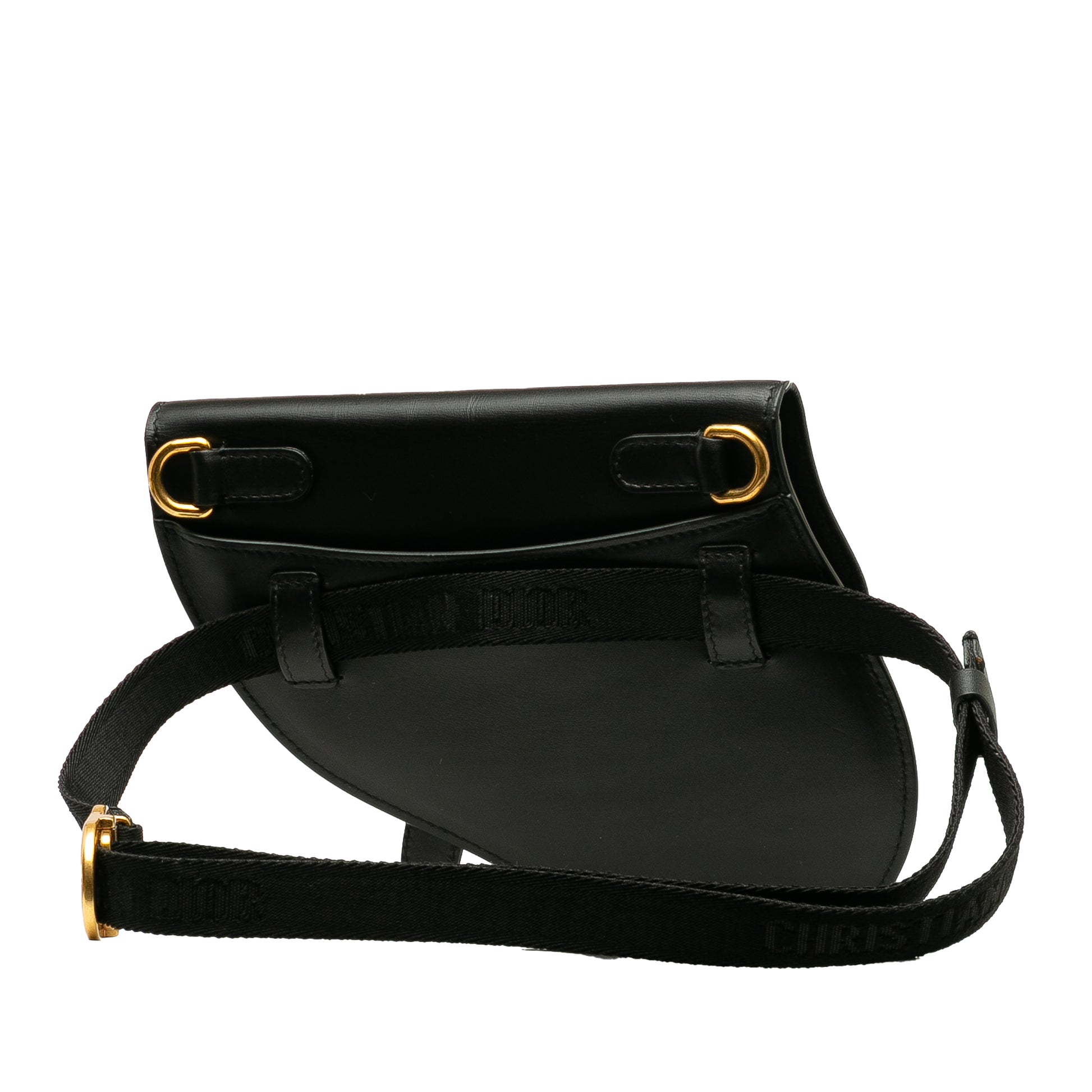 Leather Saddle Belt Bag Black - Gaby Paris