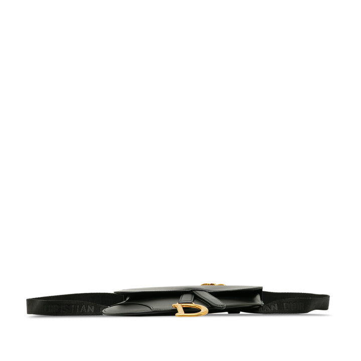 Leather Saddle Belt Bag Black - Gaby Paris