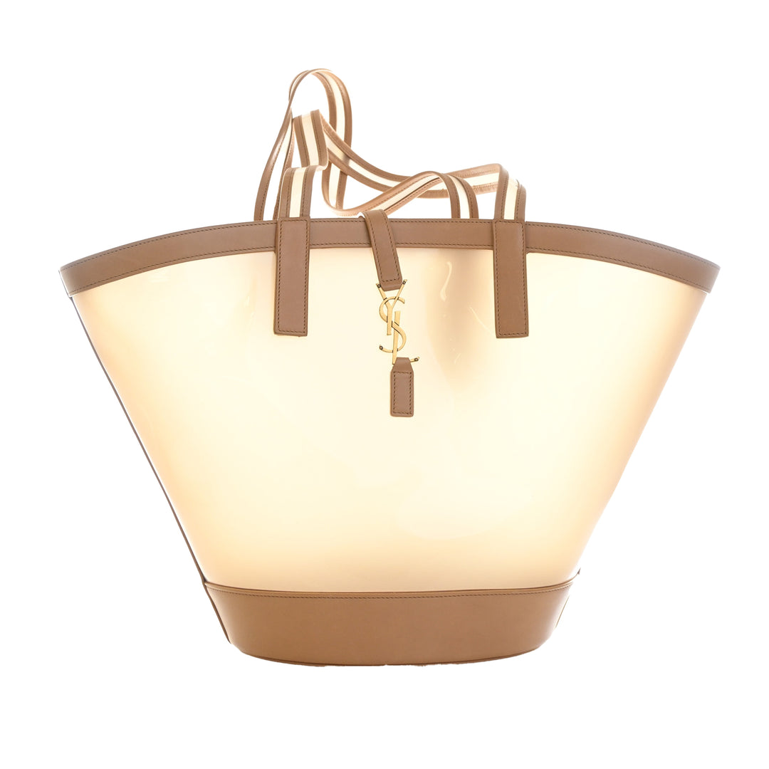 Saint Laurent Medium PVC et Cuir de veau Panier Cabas