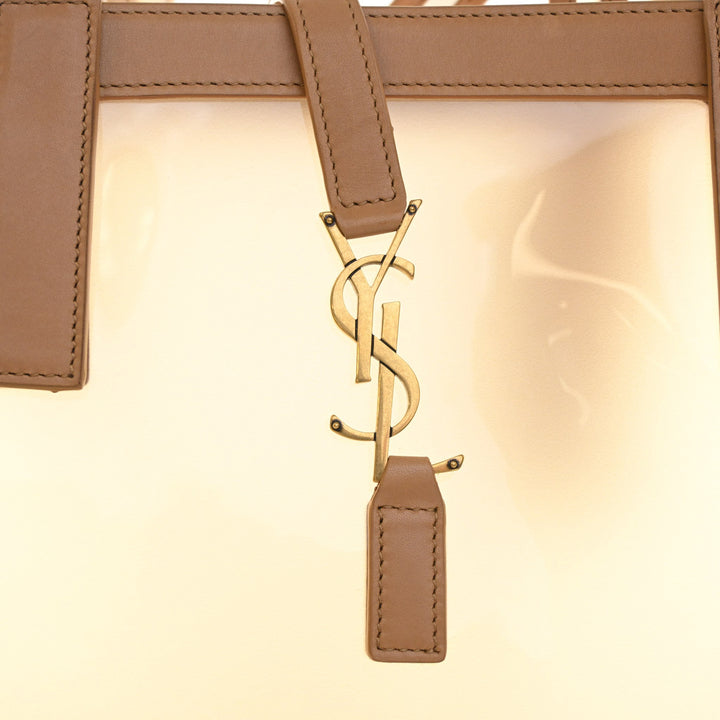 Saint Laurent Medium PVC et Cuir de veau Panier Cabas