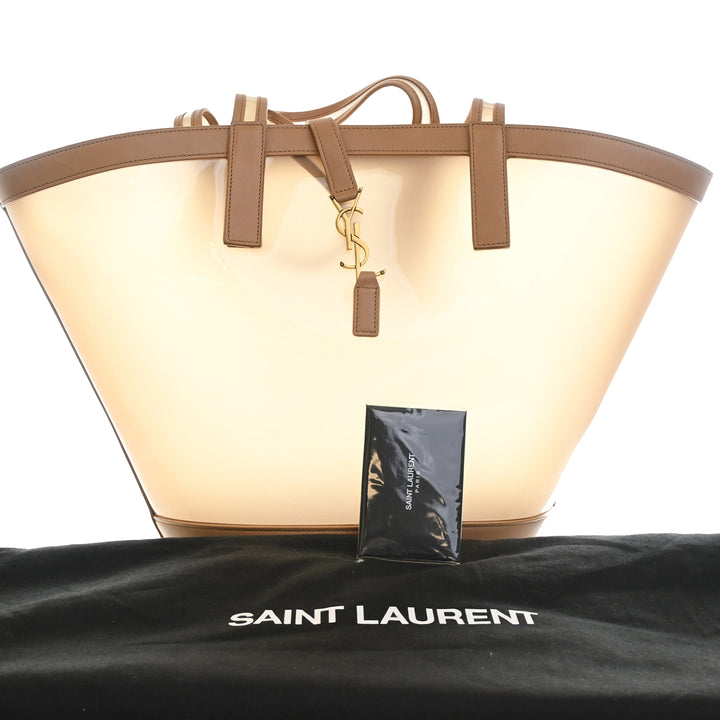 Saint Laurent Medium PVC et Cuir de veau Panier Cabas