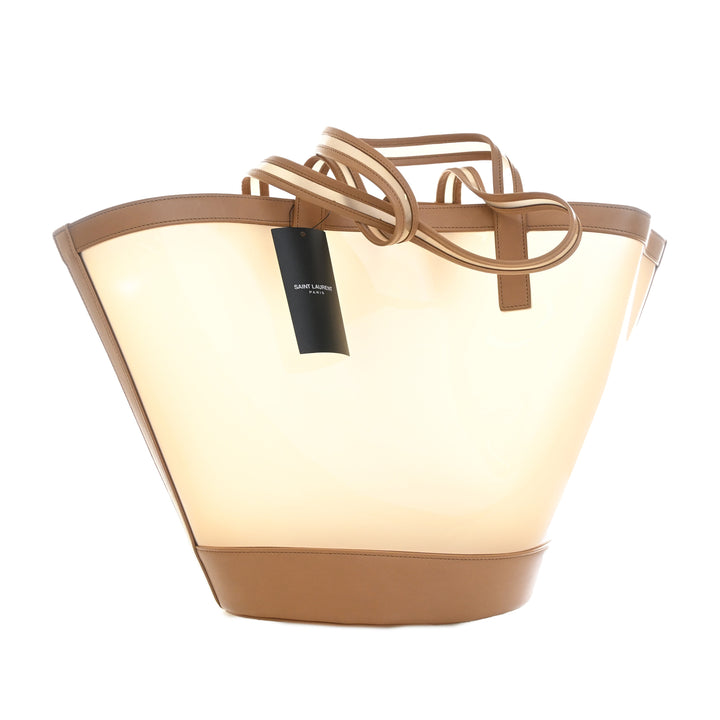 Saint Laurent Medium PVC et Cuir de veau Panier Cabas