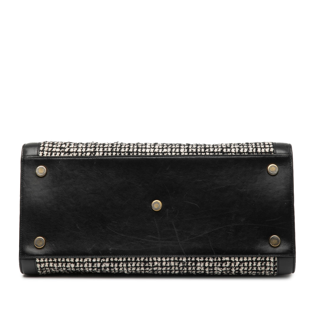 Saint Laurent Small Tweed Houndstooth Sac De Jour Sac cartable Noir – GABY PARIS Authentique