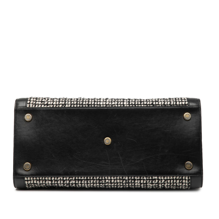 Saint Laurent Small Tweed Houndstooth Sac De Jour Sac cartable Noir – GABY PARIS Authentique