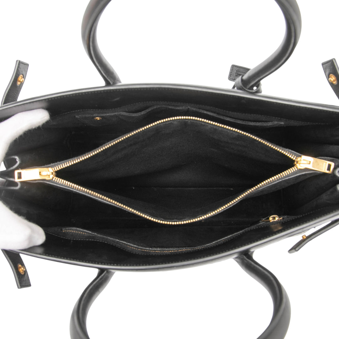Saint Laurent Small Tweed Houndstooth Sac De Jour Sac cartable Noir – GABY PARIS Authentique