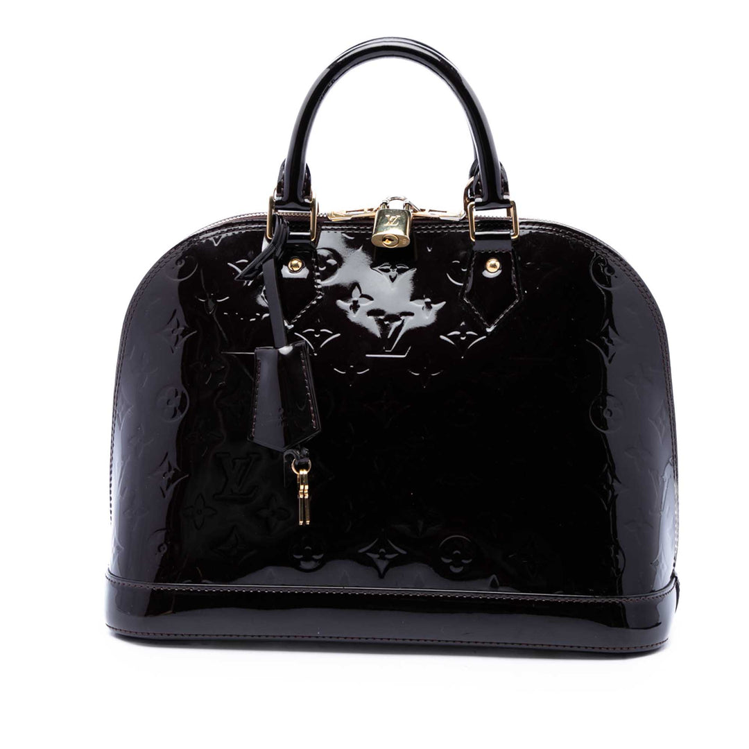 Louis Vuitton Sac à main Alma Monogram PM Cuir verni Violet – vue principale – GABY PARIS