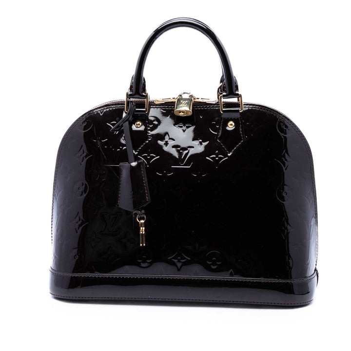 Louis Vuitton Sac à main Alma Monogram PM Cuir verni Violet – vue principale – GABY PARIS