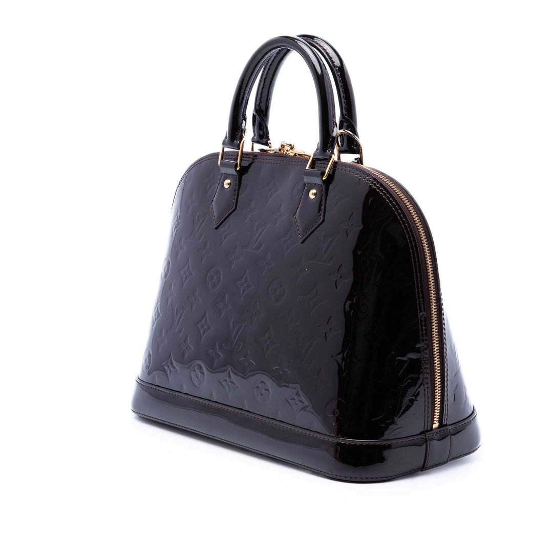 Louis Vuitton Sac à main Alma Monogram PM Cuir verni Violet – vue 2 – GABY PARIS