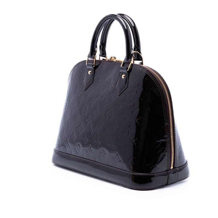 Louis Vuitton Sac à main Alma Monogram PM Cuir verni Violet – vue 2 – GABY PARIS