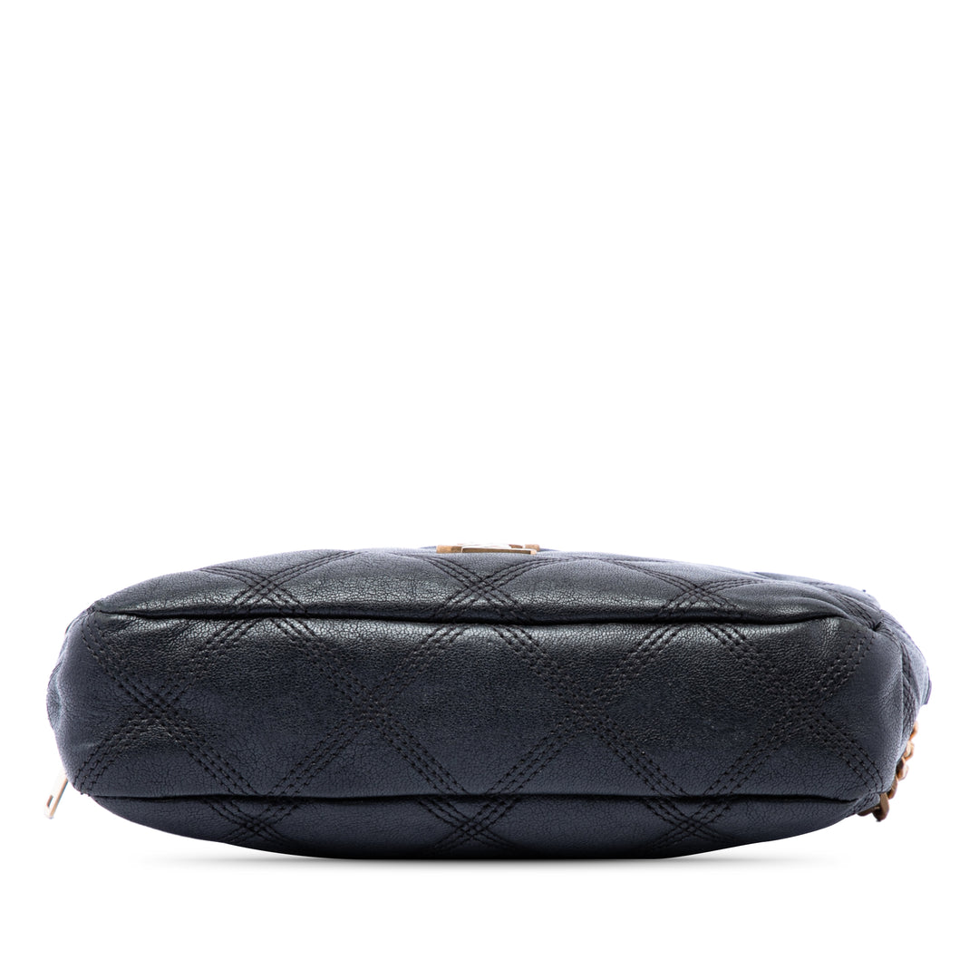 Saint Laurent Mini Matelassé Cuir d’agneau Becky Double Zip Sac porté croisé
