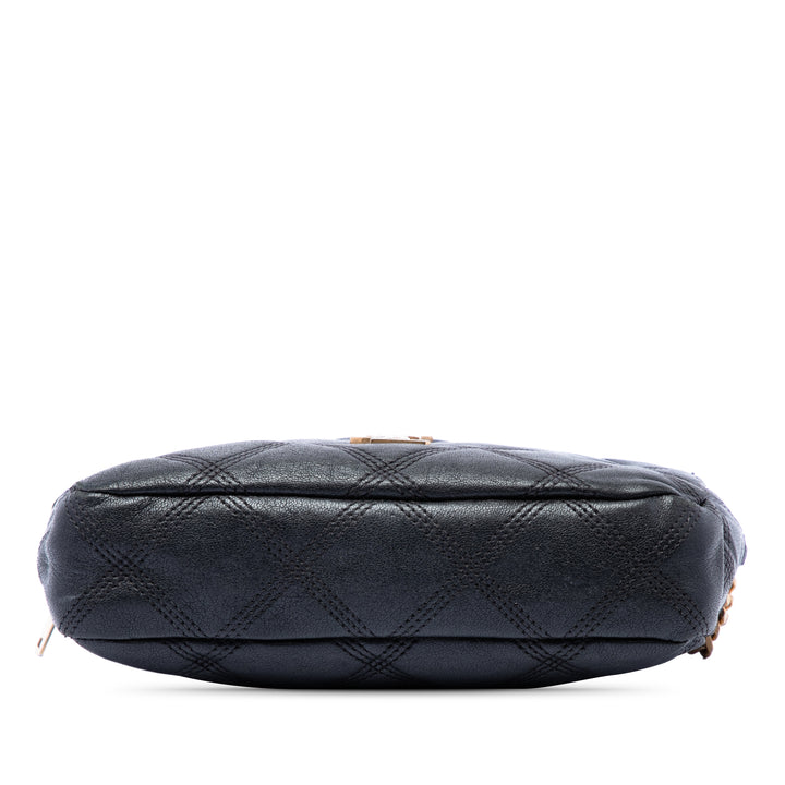 Saint Laurent Mini Matelassé Cuir d’agneau Becky Double Zip Sac porté croisé