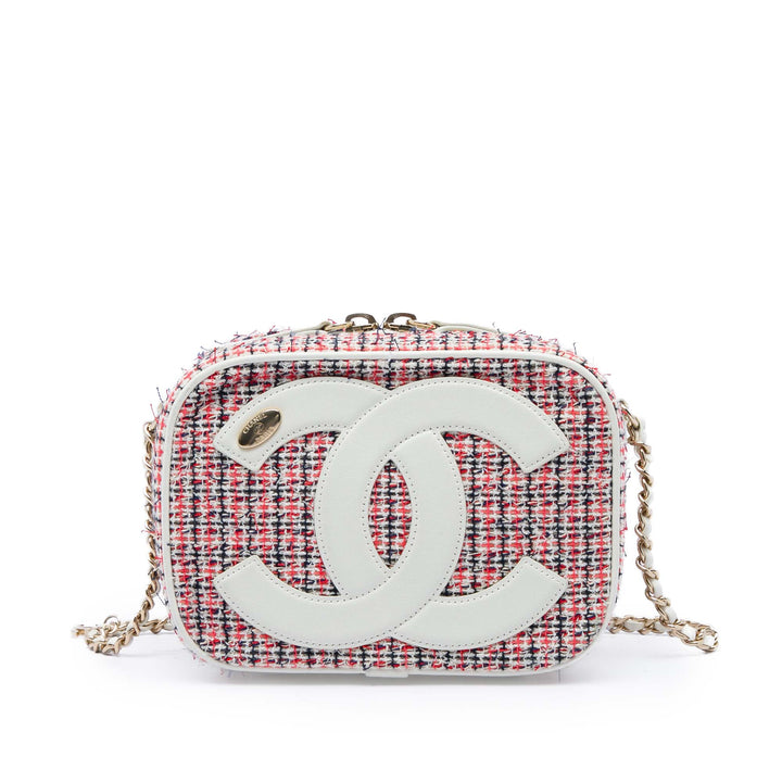 Chanel CC Mania Sac caméra Tweed Rouge – vue principale – GABY PARIS