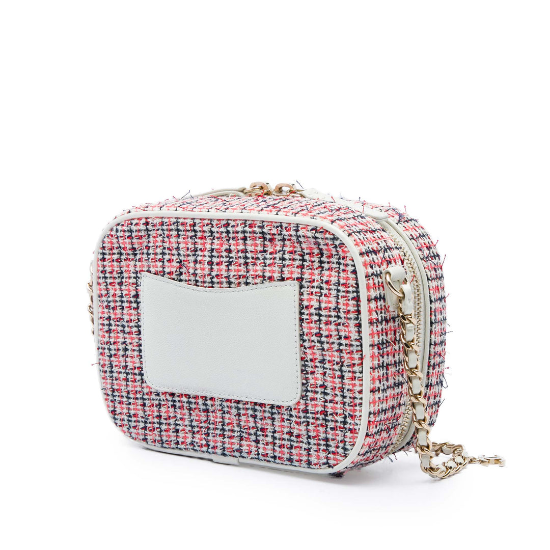 Chanel CC Mania Sac caméra Tweed Rouge – vue 2 – GABY PARIS