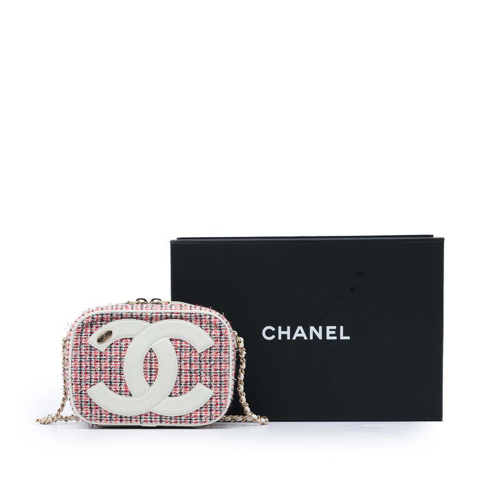 Chanel CC Mania Sac caméra Tweed Rouge – vue 6 – GABY PARIS