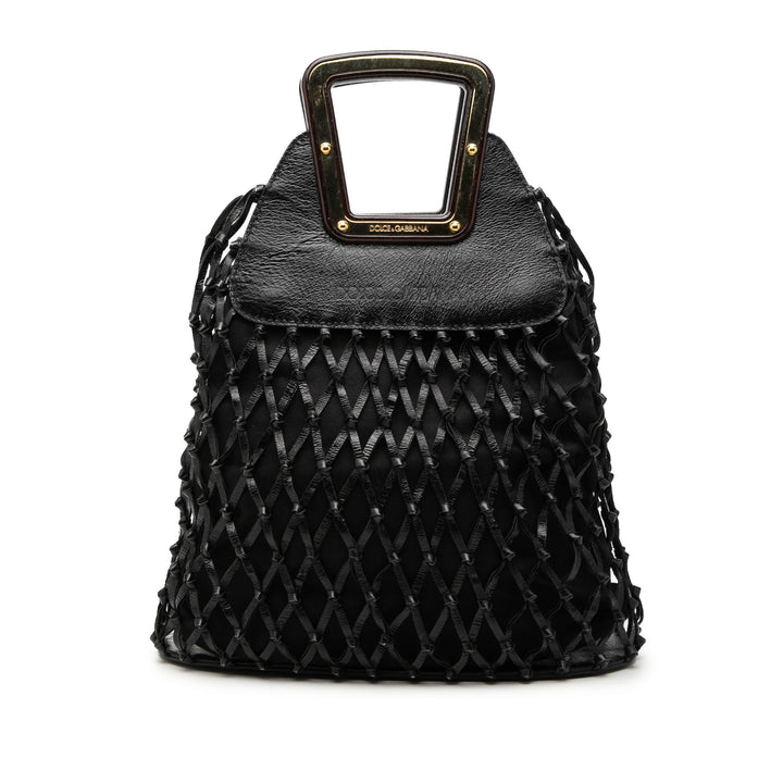 Dolce & Gabbana Woven Cuir Net Handle Sac