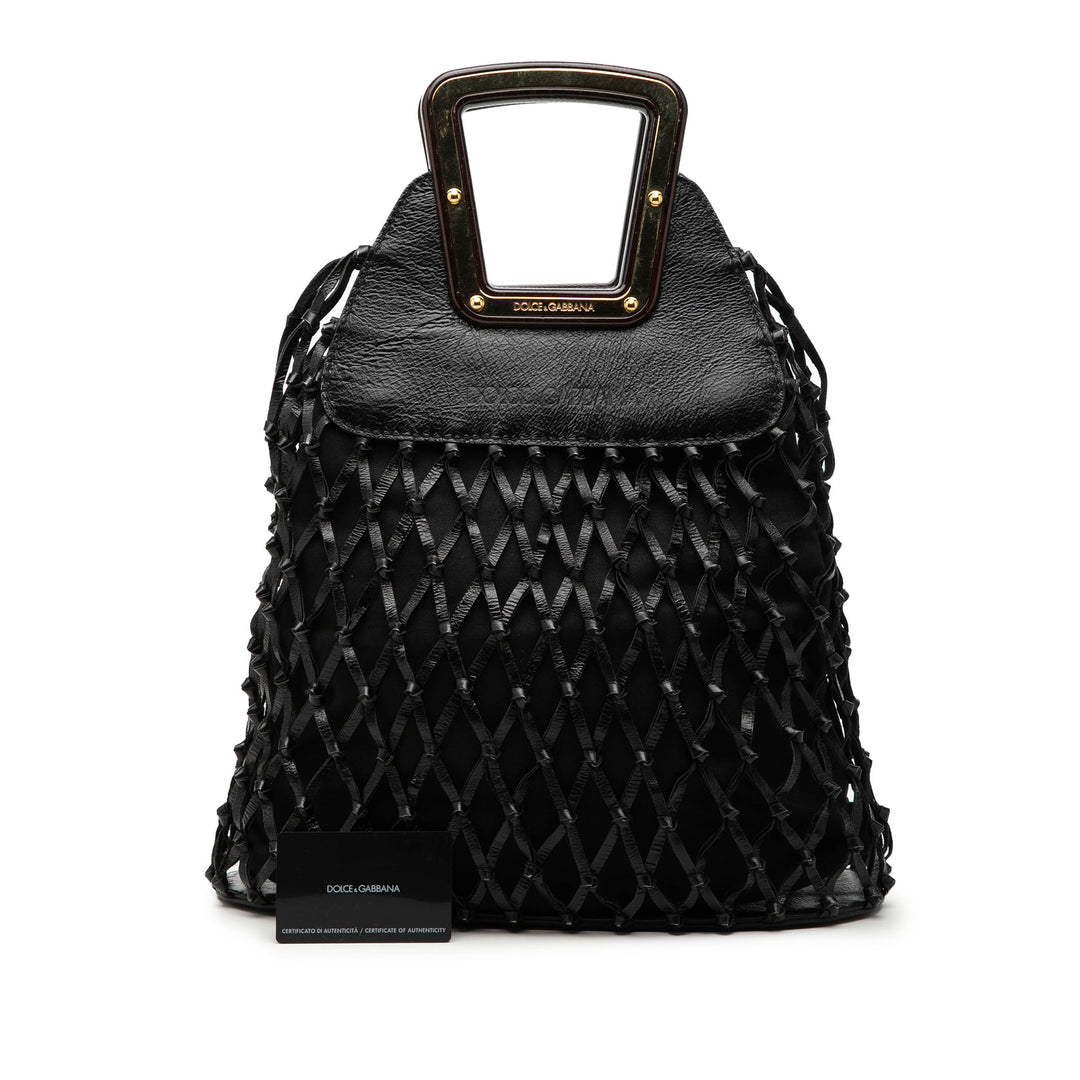 Dolce & Gabbana Woven Cuir Net Handle Sac