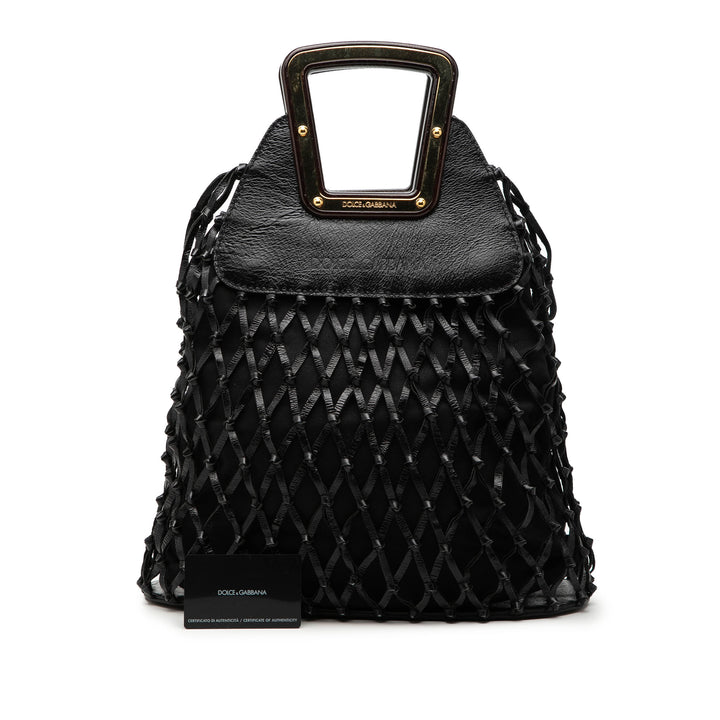 Dolce & Gabbana Woven Cuir Net Handle Sac