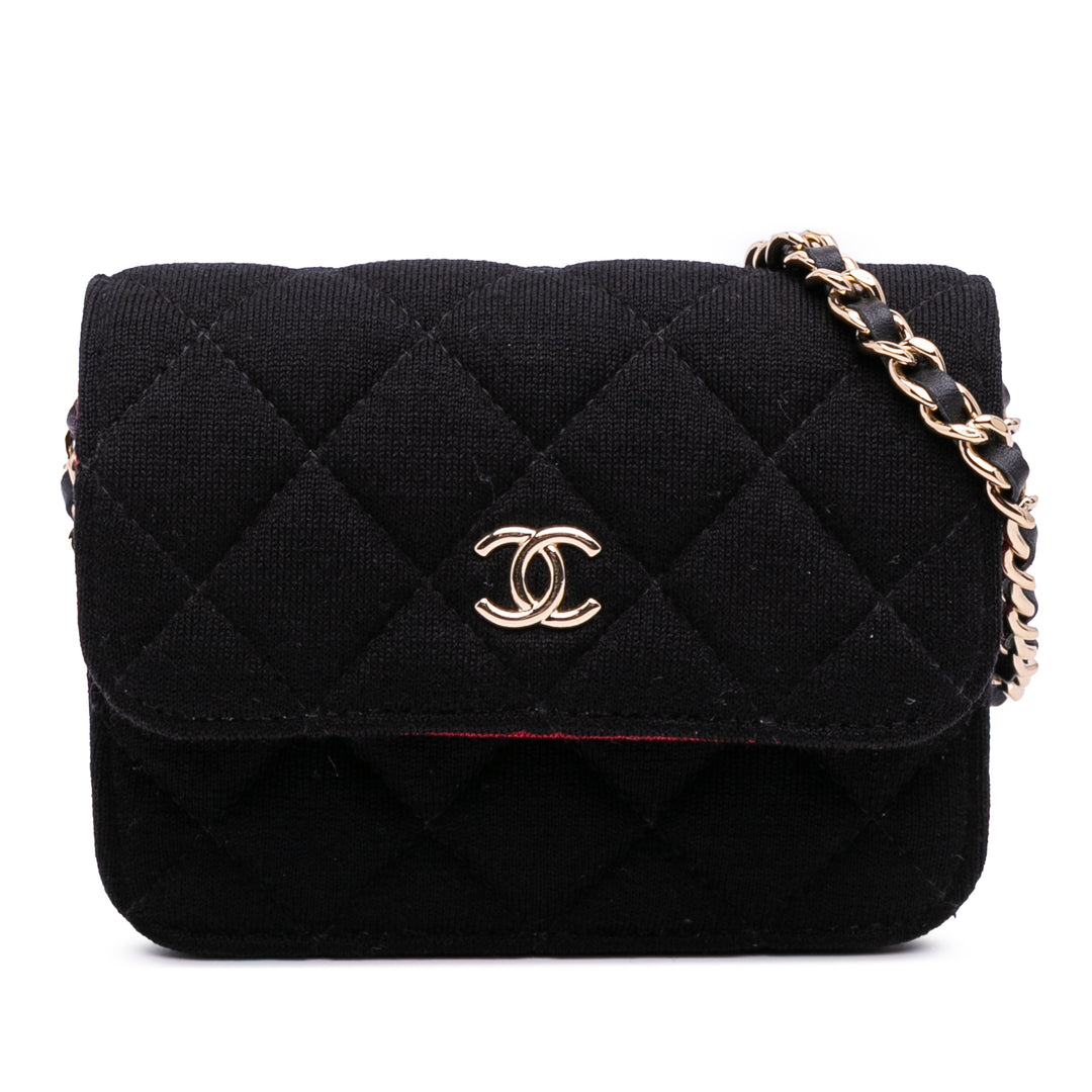 Mini CC Quilted Jersey VIP Flap Black - Gaby Paris