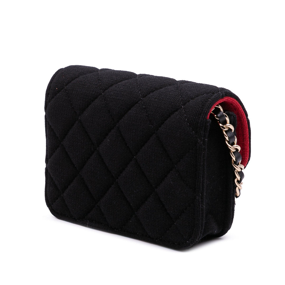 Mini CC Quilted Jersey VIP Flap Black - Gaby Paris