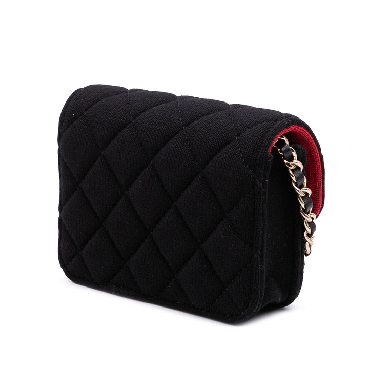 Mini CC Quilted Jersey VIP Flap Black - Gaby Paris