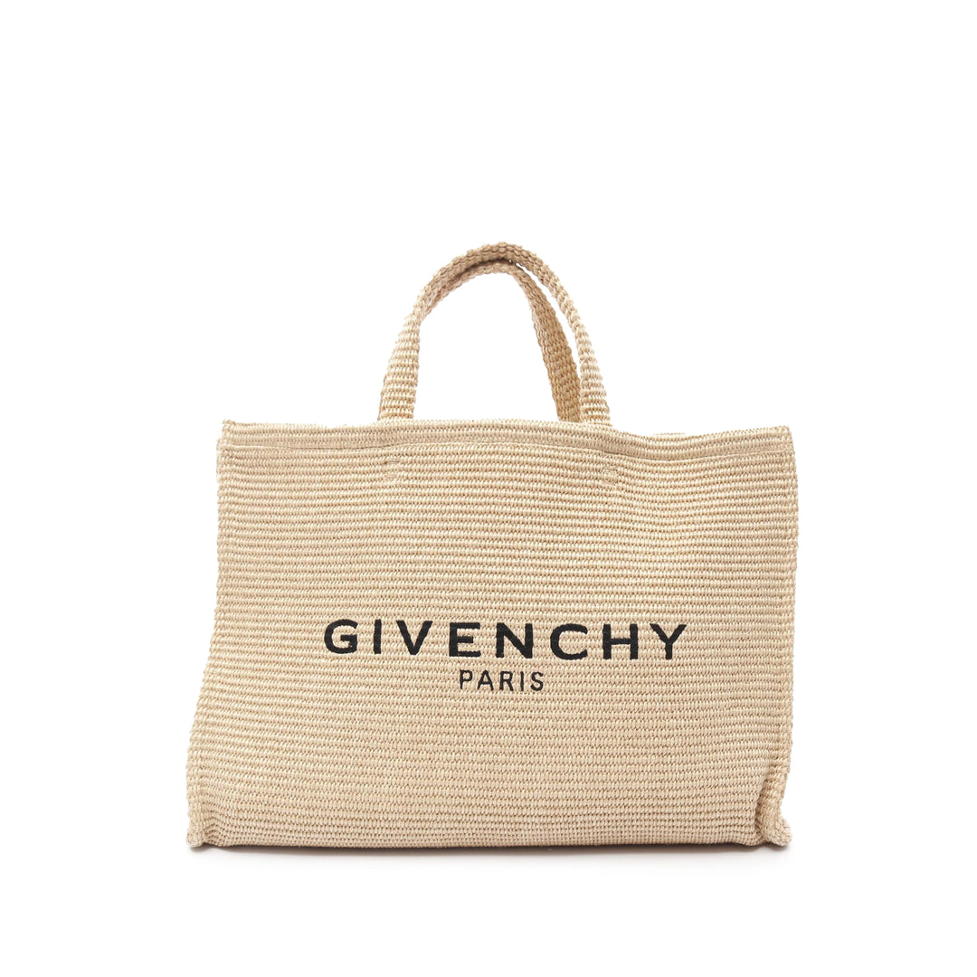 Large Raffia G Shopping Tote Brown - Gaby Paris