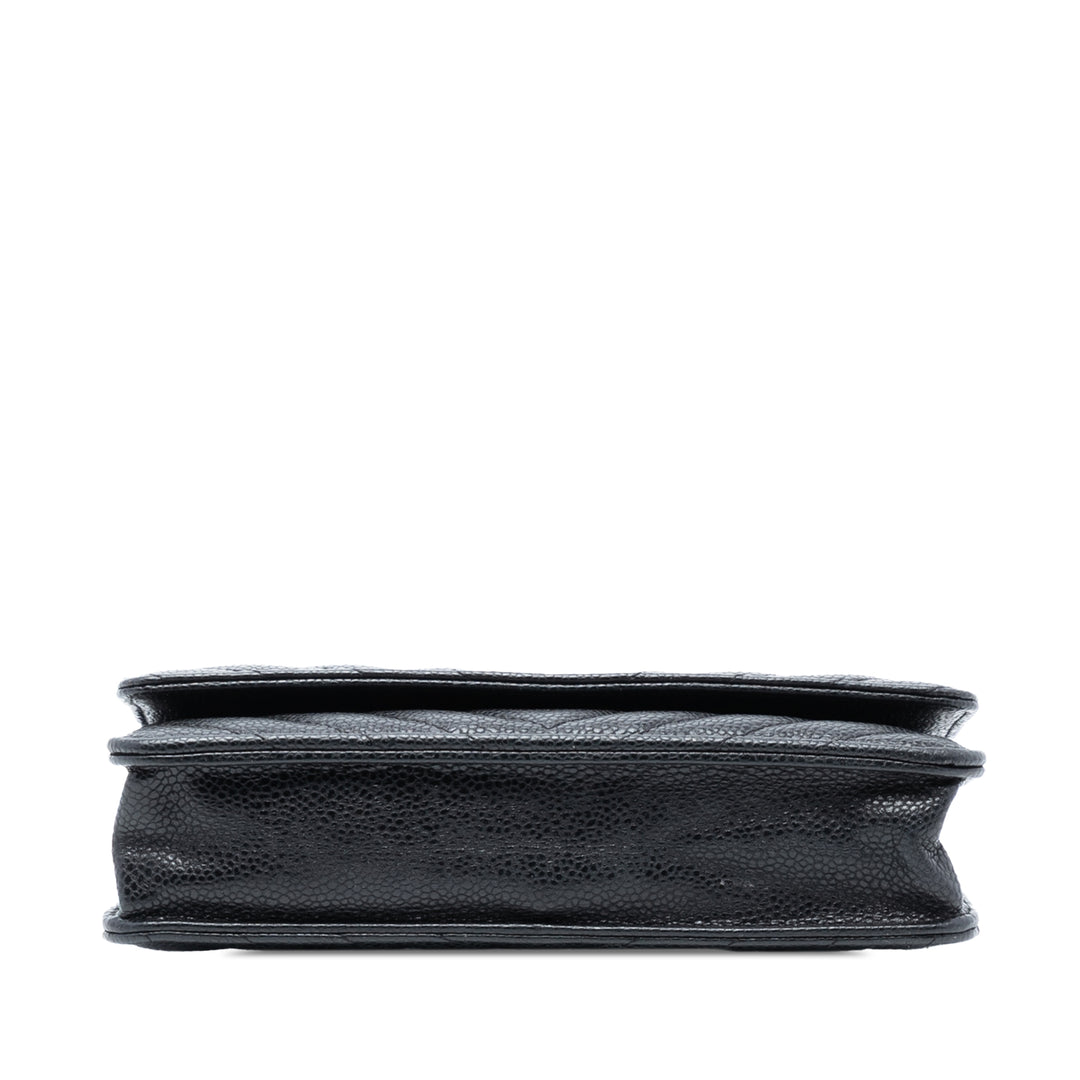 Chanel CC Chevron Caviar Wallet on Chain