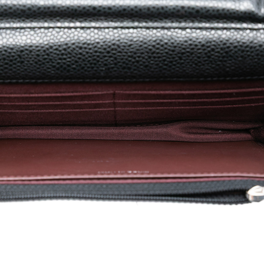 Chanel CC Chevron Caviar Wallet on Chain