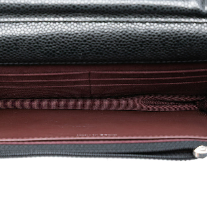 Chanel CC Chevron Caviar Wallet on Chain