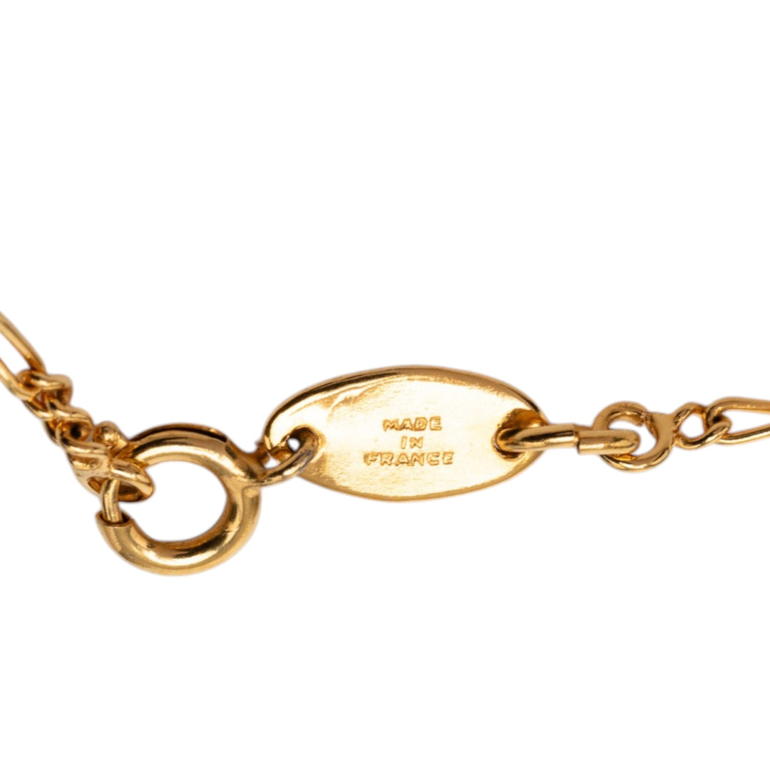 Chanel CC plaqué Strass Pendant Collier Métal