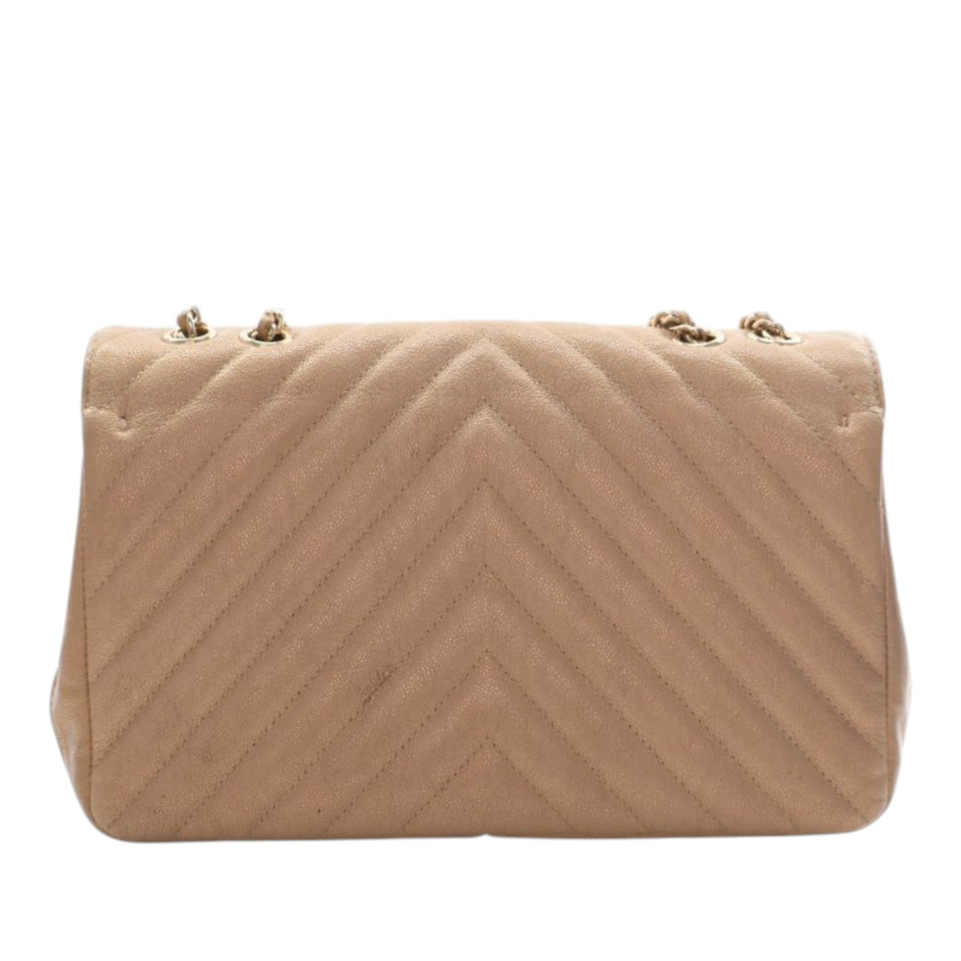 Chanel Chevron Irisé Statement à rabat Moyen Cuir caviar