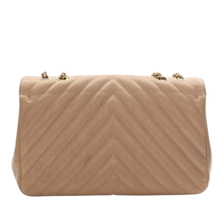 Chanel Chevron Irisé Statement à rabat Moyen Cuir caviar