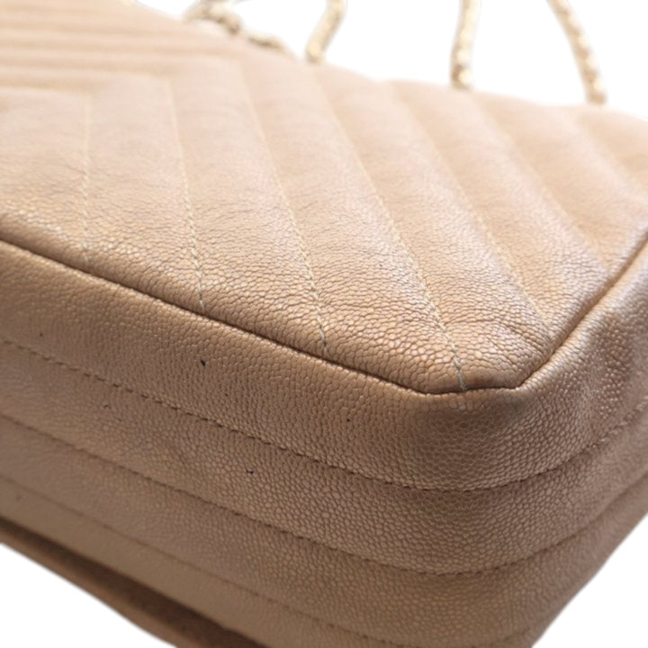 Chanel Chevron Irisé Statement à rabat Moyen Cuir caviar