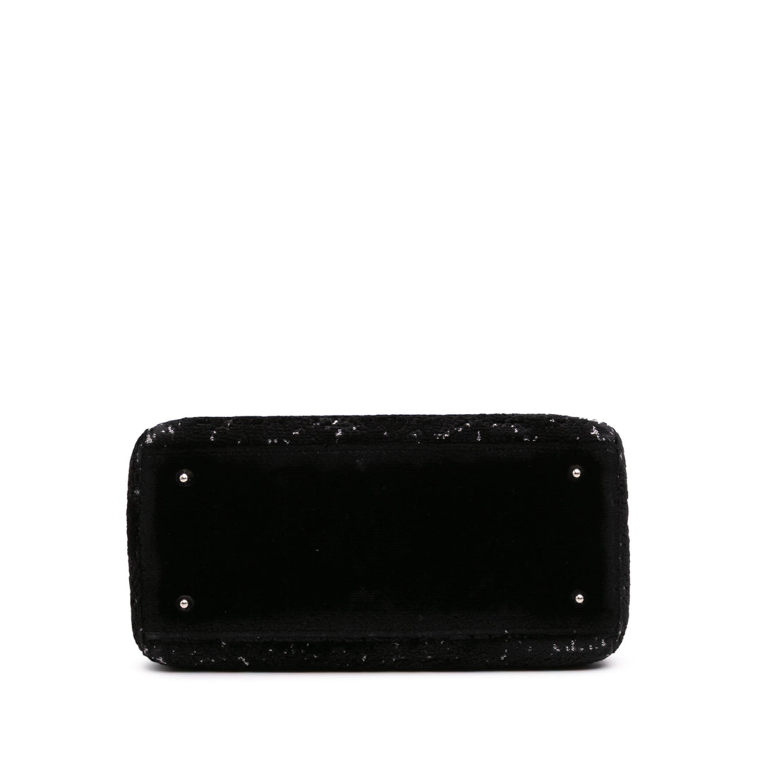 Medium Fabric Lame Lady Dior Black - Gaby Paris