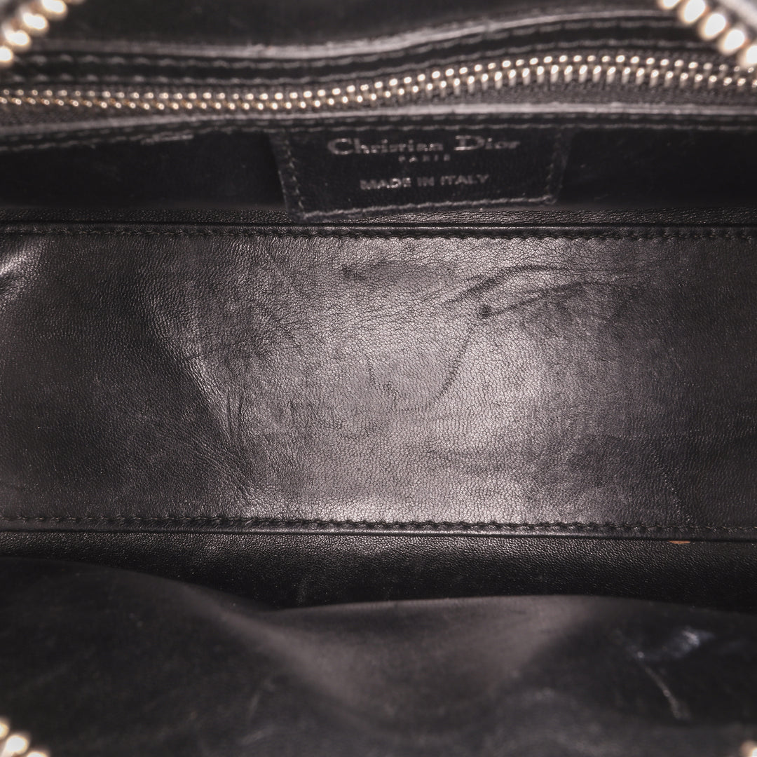 Medium Fabric Lame Lady Dior Black - Gaby Paris
