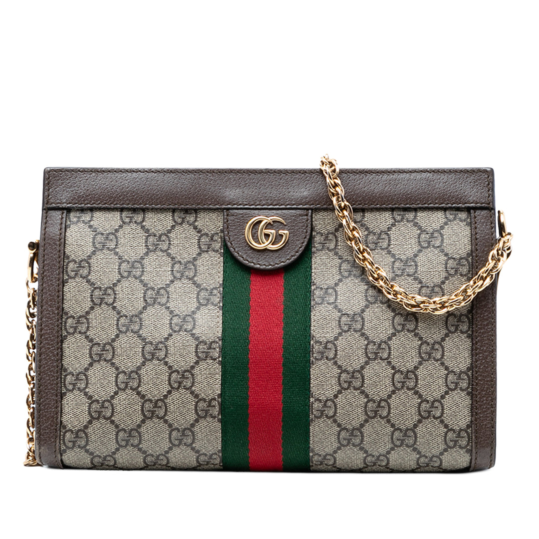 Gucci Small GG Supreme Web Ophidia Chain Sac porté croisé