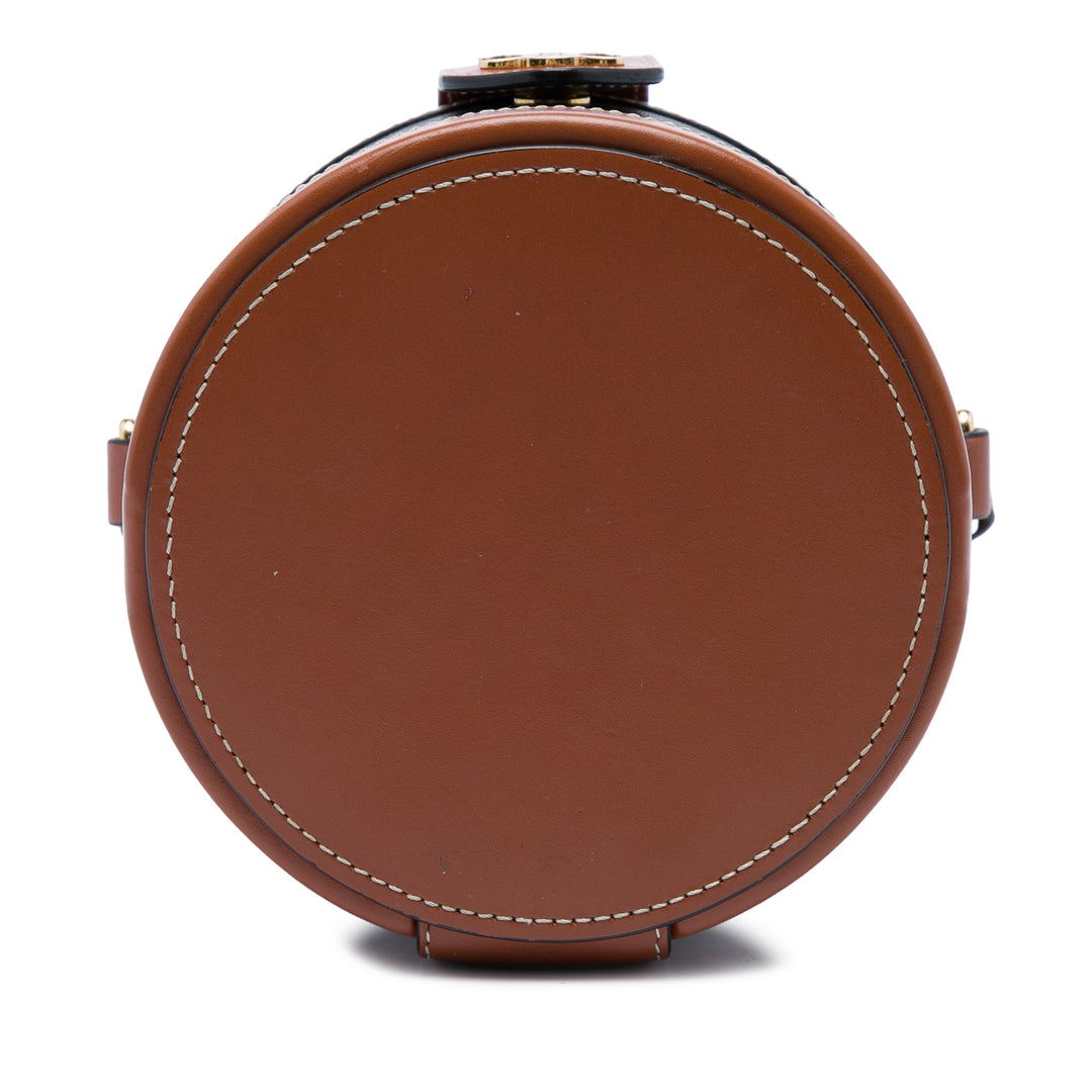 Celine Triomphe Tambour Sac Petit Triomphe enduite Marron
