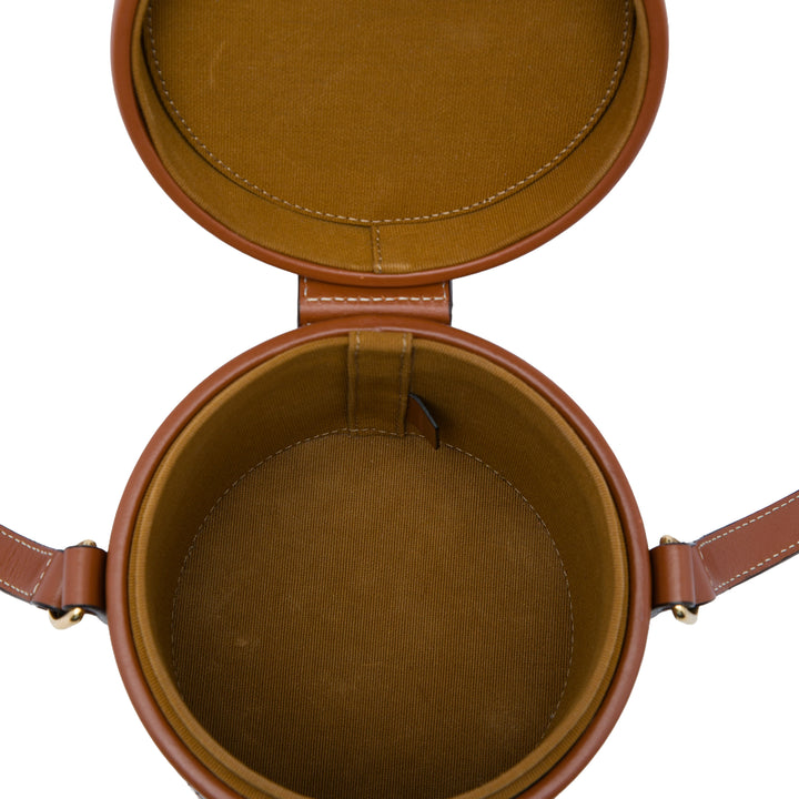 Celine Triomphe Tambour Sac Petit Triomphe enduite Marron