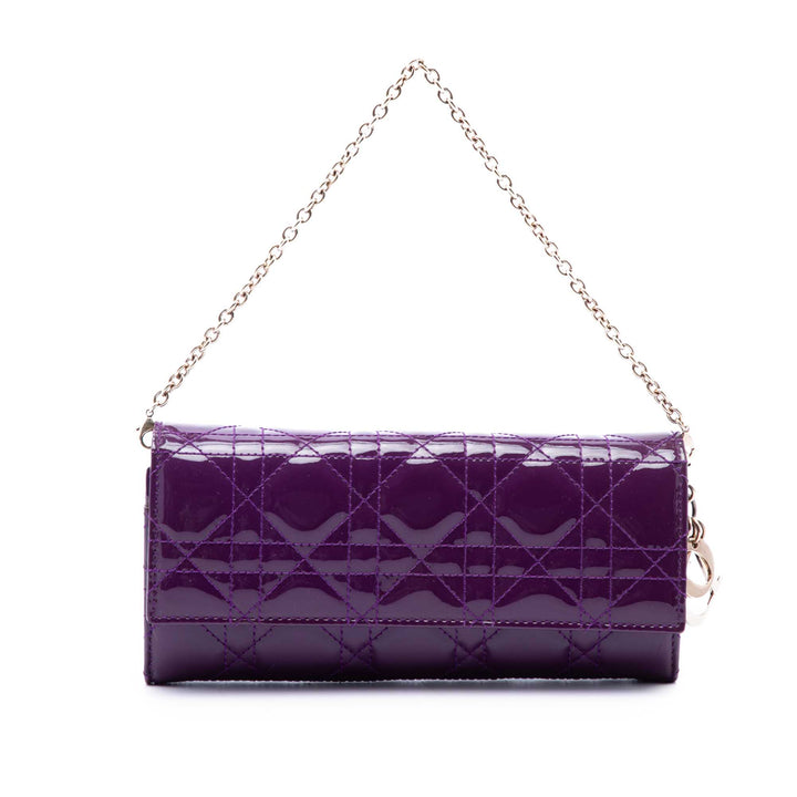 Dior Cannage Lady Dior Wallet on Chain Violet – vue principale – GABY PARIS