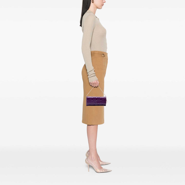 Dior Cannage Lady Dior Wallet on Chain Violet – vue 6 – GABY PARIS