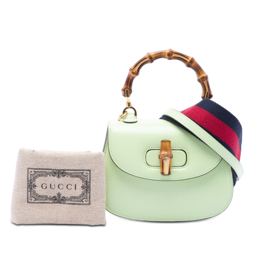 Gucci Mini Cuir de veau Web 1947 Bamboo sac à anse supérieure