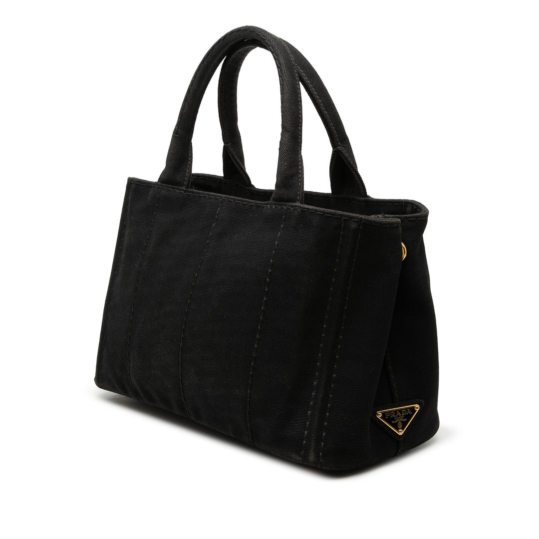 Prada Small Toile Canapa Logo Cabas