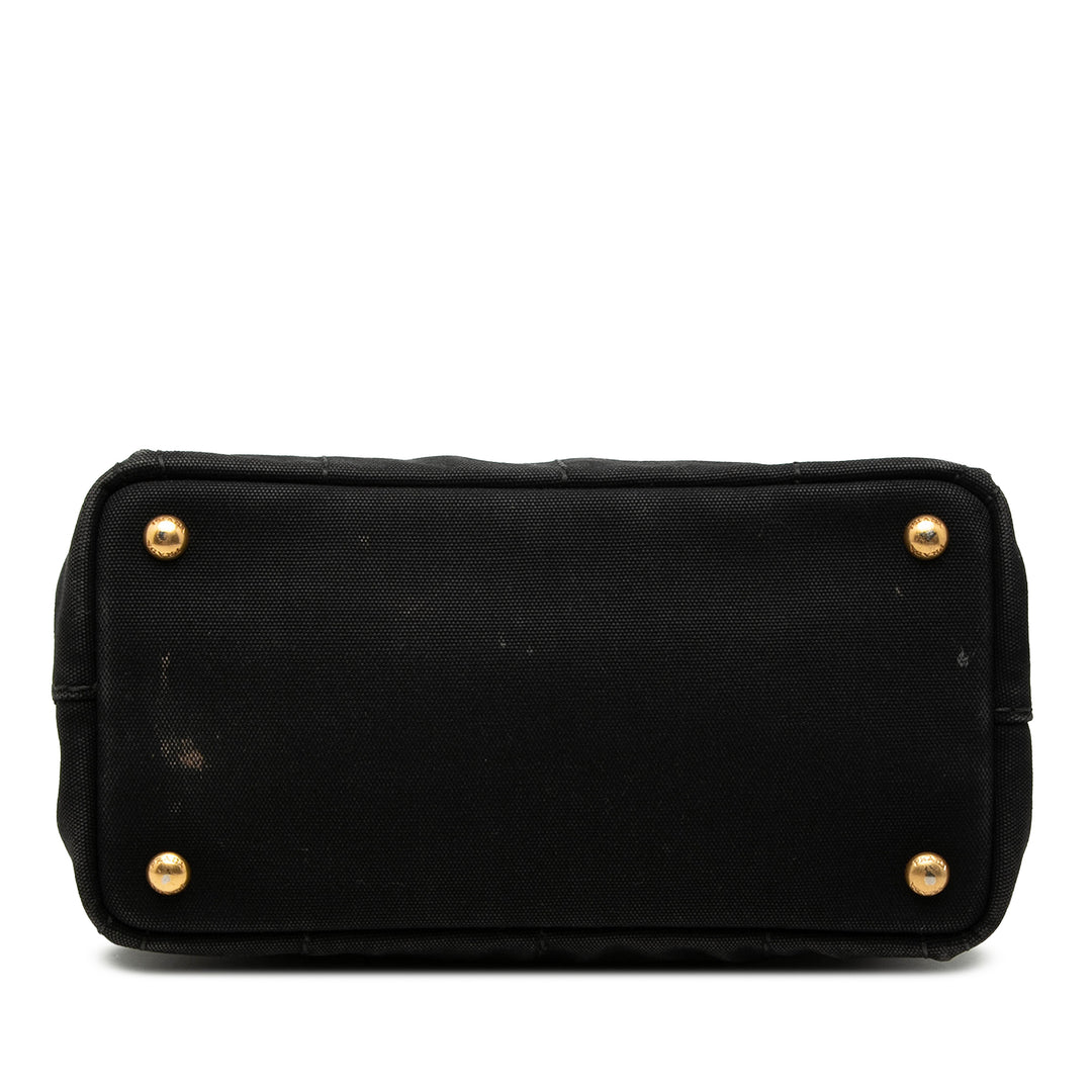 Prada Small Toile Canapa Logo Cabas