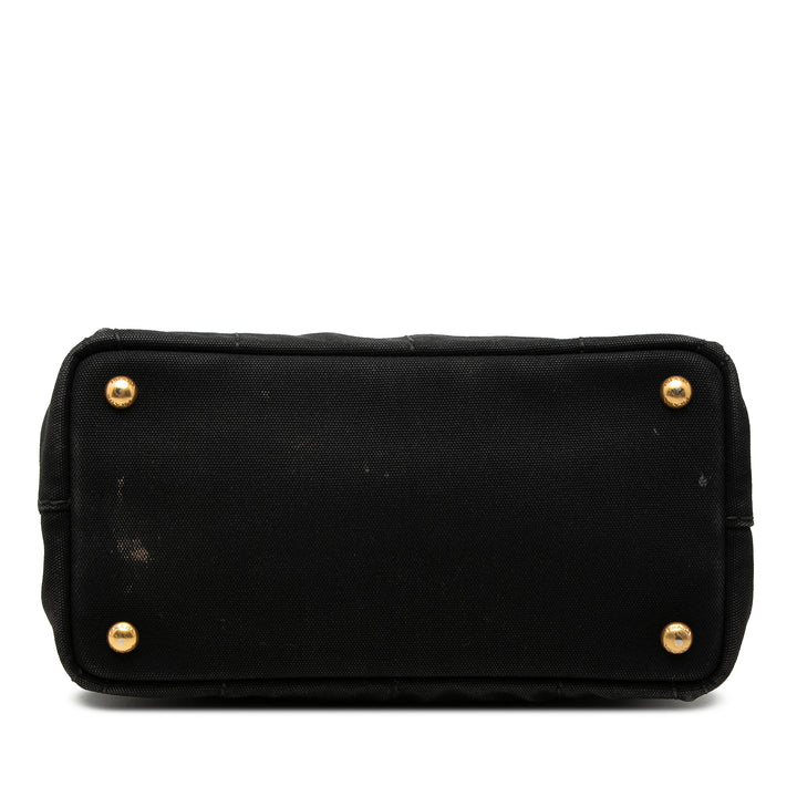 Prada Small Toile Canapa Logo Cabas