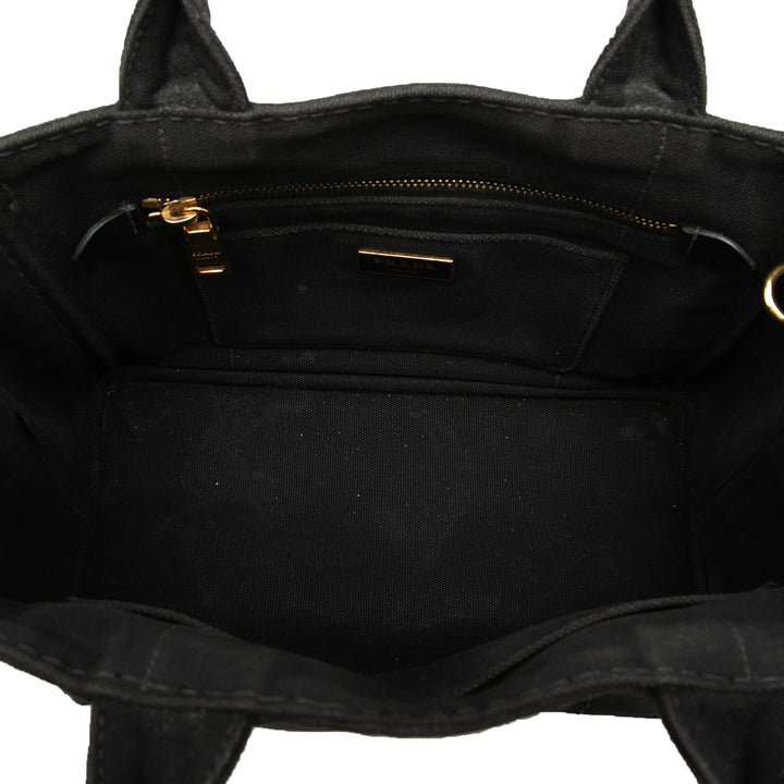 Prada Small Toile Canapa Logo Cabas