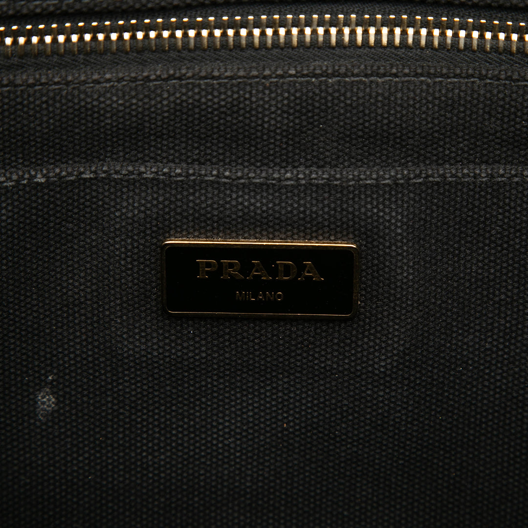 Prada Small Toile Canapa Logo Cabas