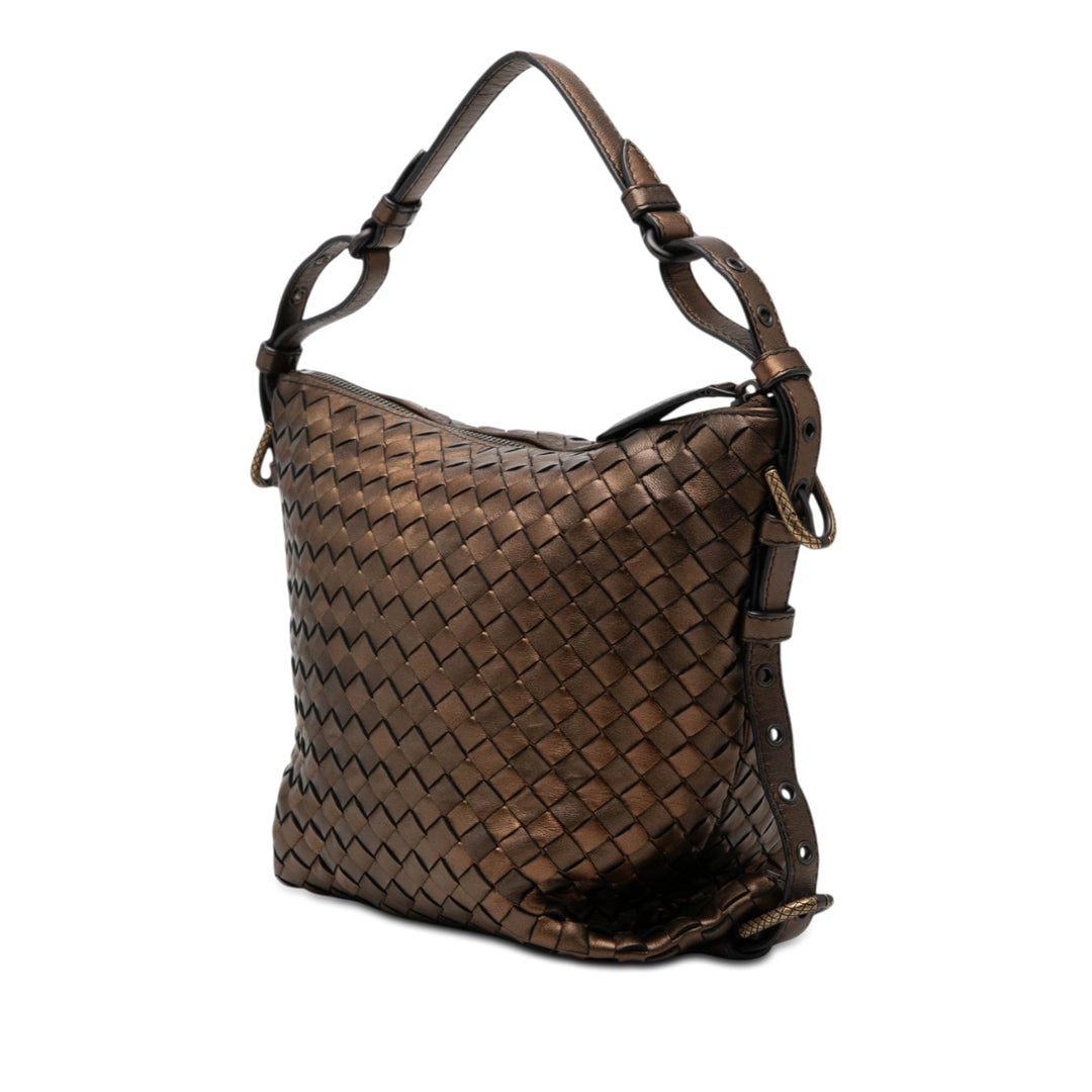 Bottega Veneta Metallic Nappa Intrecciato Belted Loop Sac à main