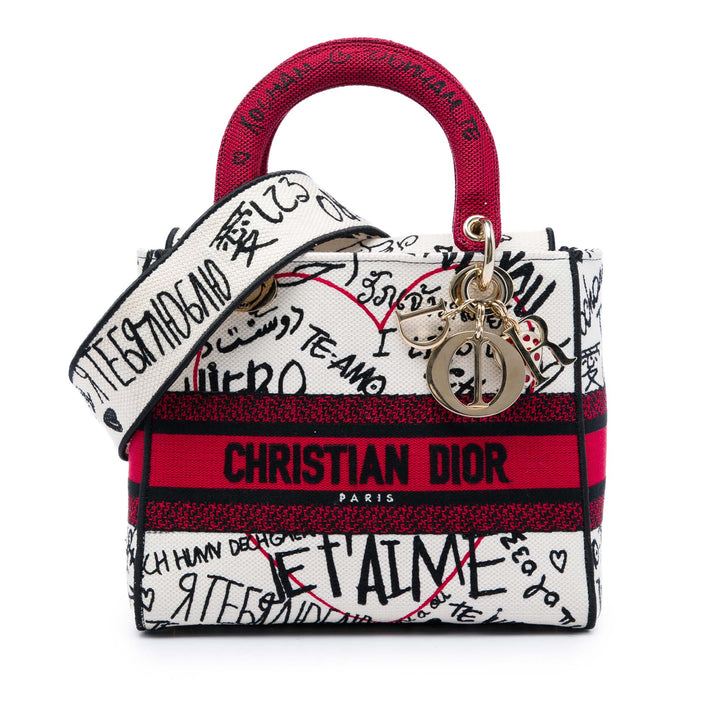 Dior DiorAmour Medium brodé Toile Graffiti Lady D Lite