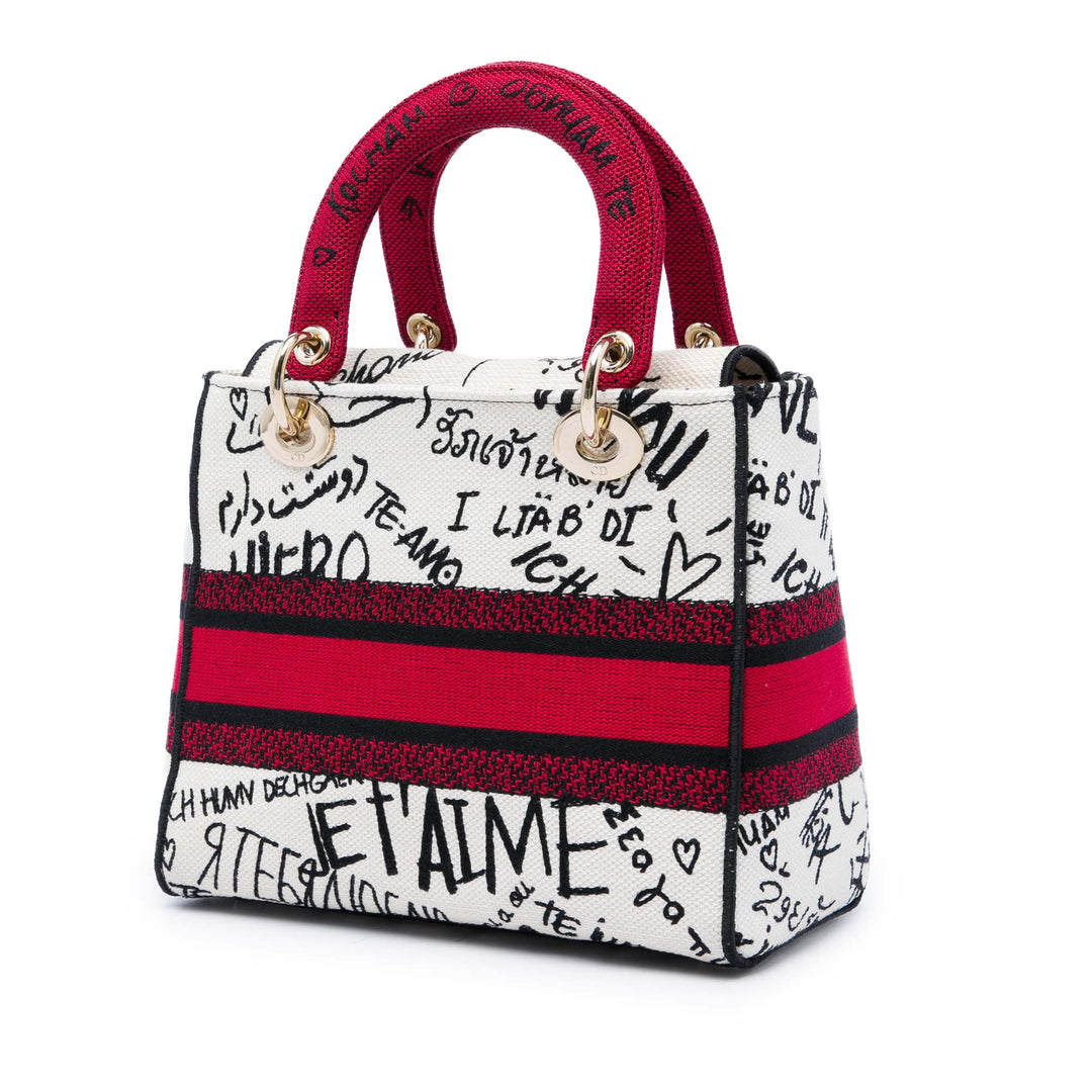 Dior DiorAmour Medium brodé Toile Graffiti Lady D Lite